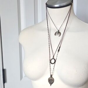 Free People choker with 3 strand necklace